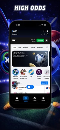 Promotional App Store image 2 of 4 for 1win: Sports Betting & Casino, supplied by the developer